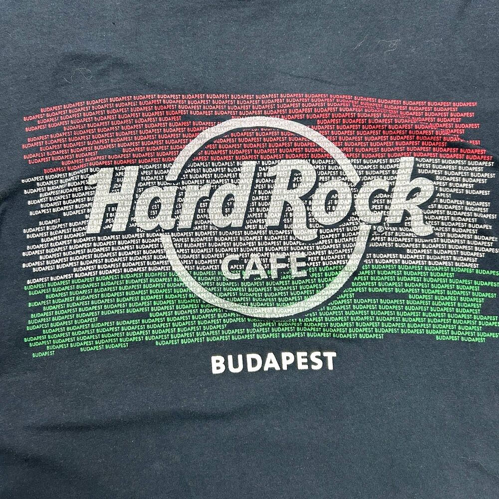 Men’s Hard Rock Cafe T-Shirt L Navy Graphic Repeat City Name Flag Rock Music Tee